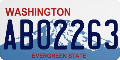 WA license plate ABO2263