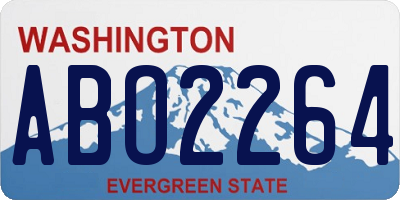 WA license plate ABO2264