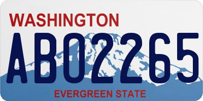 WA license plate ABO2265