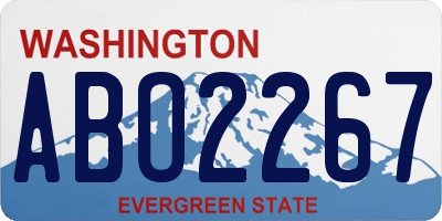WA license plate ABO2267