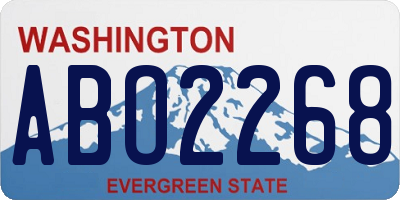 WA license plate ABO2268
