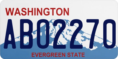 WA license plate ABO2270