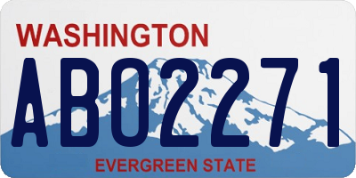 WA license plate ABO2271