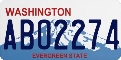 WA license plate ABO2274