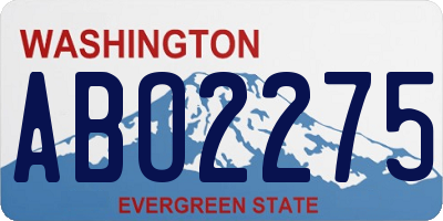 WA license plate ABO2275