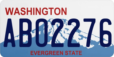 WA license plate ABO2276