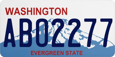 WA license plate ABO2277