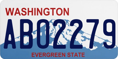 WA license plate ABO2279