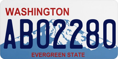 WA license plate ABO2280