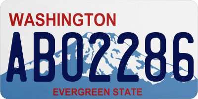 WA license plate ABO2286