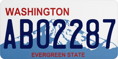 WA license plate ABO2287