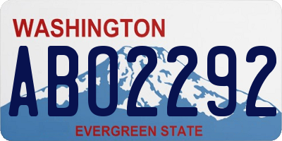 WA license plate ABO2292
