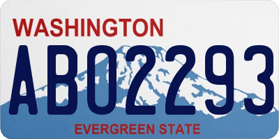 WA license plate ABO2293