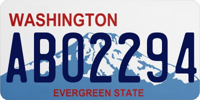 WA license plate ABO2294