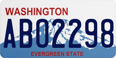 WA license plate ABO2298