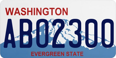 WA license plate ABO2300