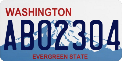WA license plate ABO2304