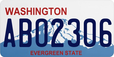 WA license plate ABO2306