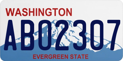 WA license plate ABO2307