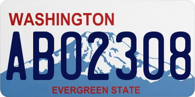 WA license plate ABO2308