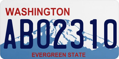 WA license plate ABO2310