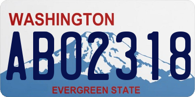WA license plate ABO2318