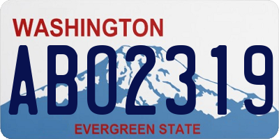 WA license plate ABO2319