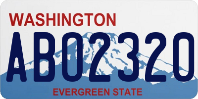 WA license plate ABO2320