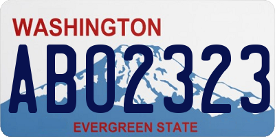 WA license plate ABO2323
