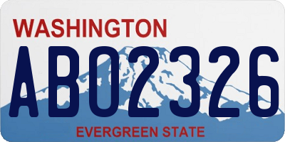 WA license plate ABO2326