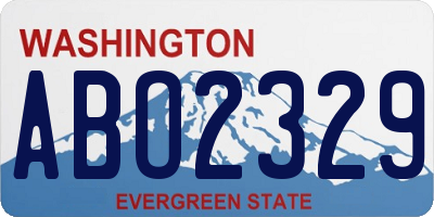 WA license plate ABO2329