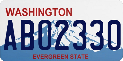 WA license plate ABO2330