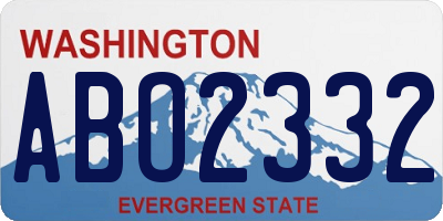 WA license plate ABO2332