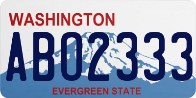 WA license plate ABO2333
