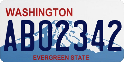 WA license plate ABO2342