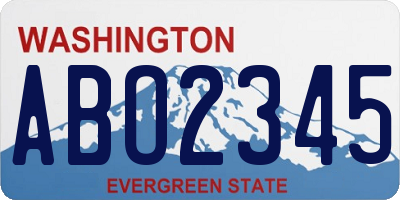 WA license plate ABO2345