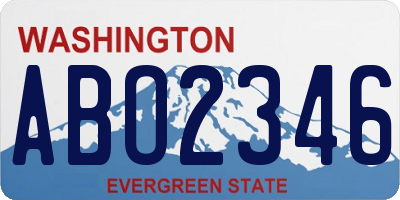 WA license plate ABO2346