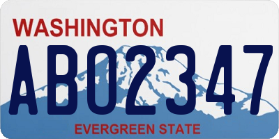 WA license plate ABO2347