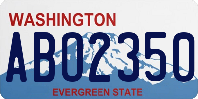 WA license plate ABO2350