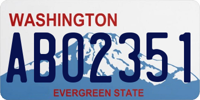 WA license plate ABO2351