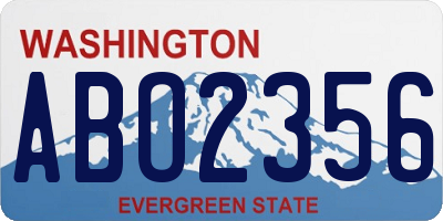 WA license plate ABO2356