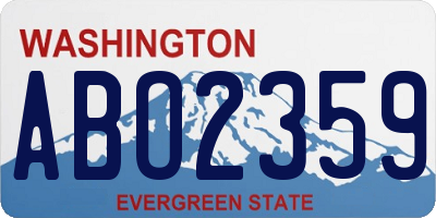 WA license plate ABO2359