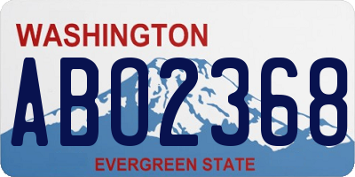 WA license plate ABO2368