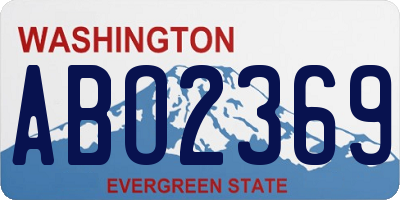 WA license plate ABO2369