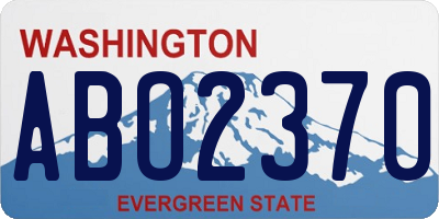 WA license plate ABO2370