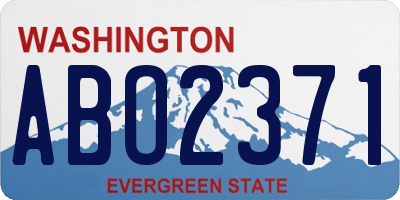 WA license plate ABO2371