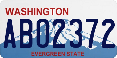 WA license plate ABO2372
