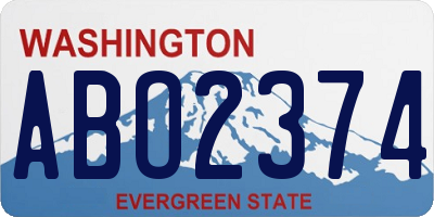 WA license plate ABO2374