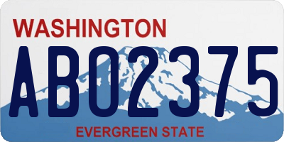 WA license plate ABO2375