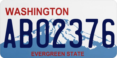 WA license plate ABO2376